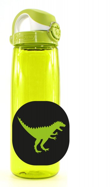 Trinkflasche grün mit Motiv Dino