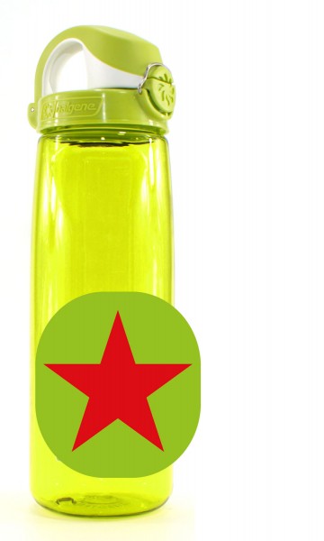 Trinkflasche grün mit Motiv Ufo-Stern