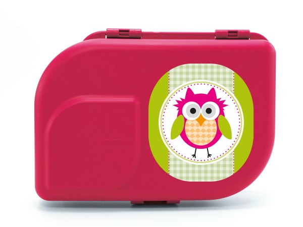 NaNa Bio-Brotdose pink mit Motiv "Owl pink"