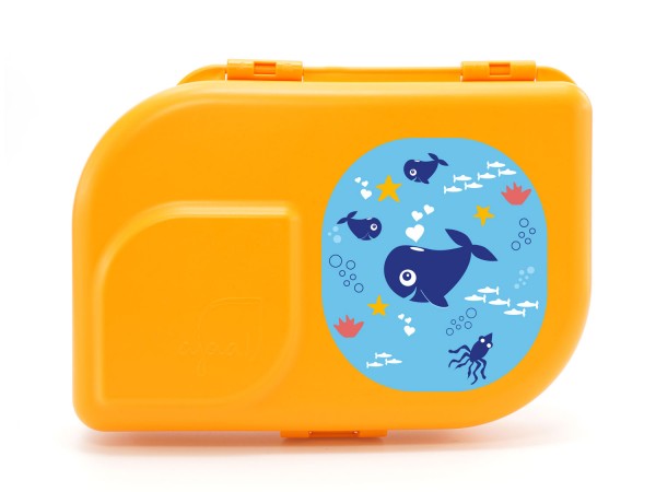 NaNa Bio-Brotdose mandarin mit Motiv Under Water blue